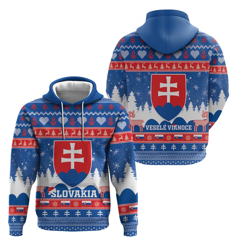 Slovakia Christmas Hoodie Vesele Vianoce - Coat Of Arms LT15