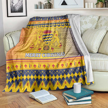 Afro Chad Christmas Blanket Coat Of Arms With African Pattern LT15