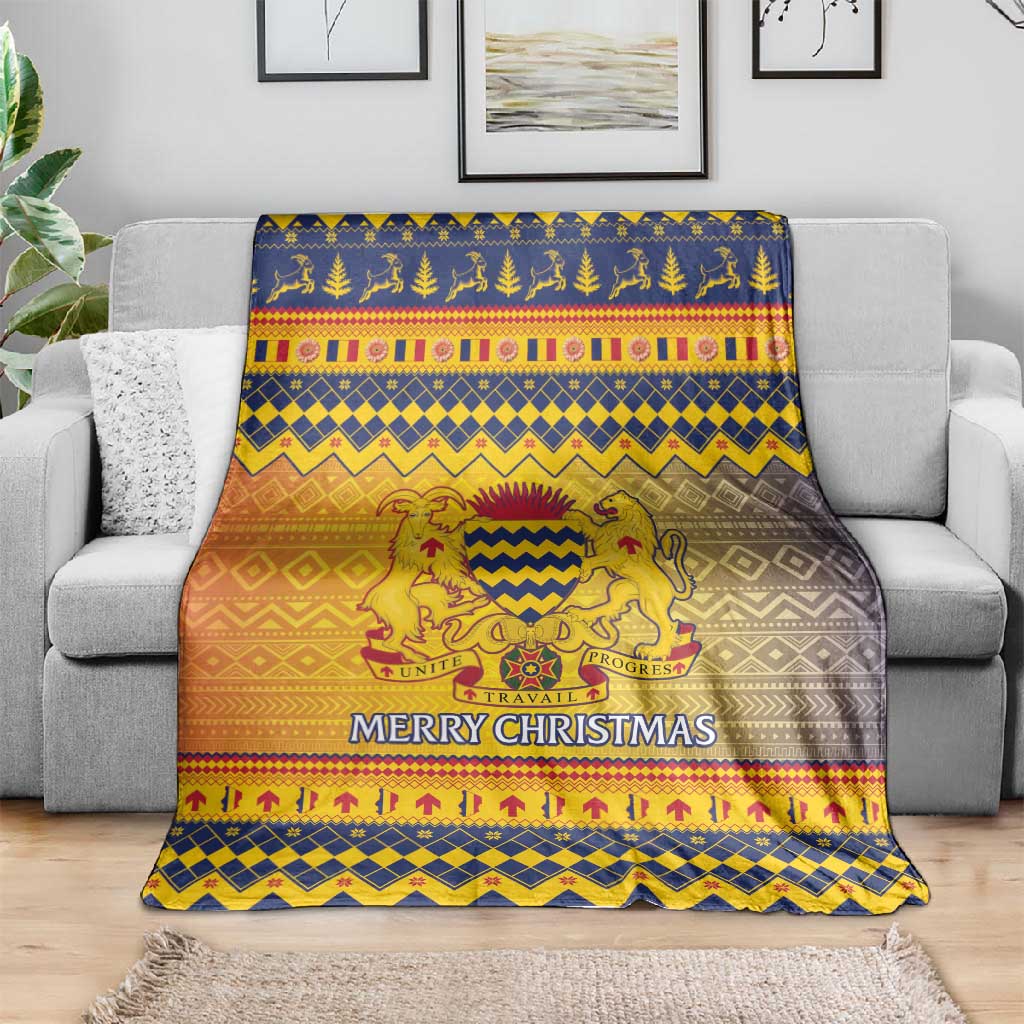 Afro Chad Christmas Blanket Coat Of Arms With African Pattern LT15