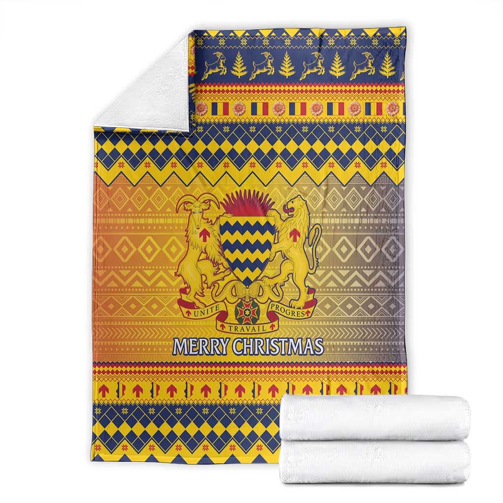 Afro Chad Christmas Blanket Coat Of Arms With African Pattern LT15