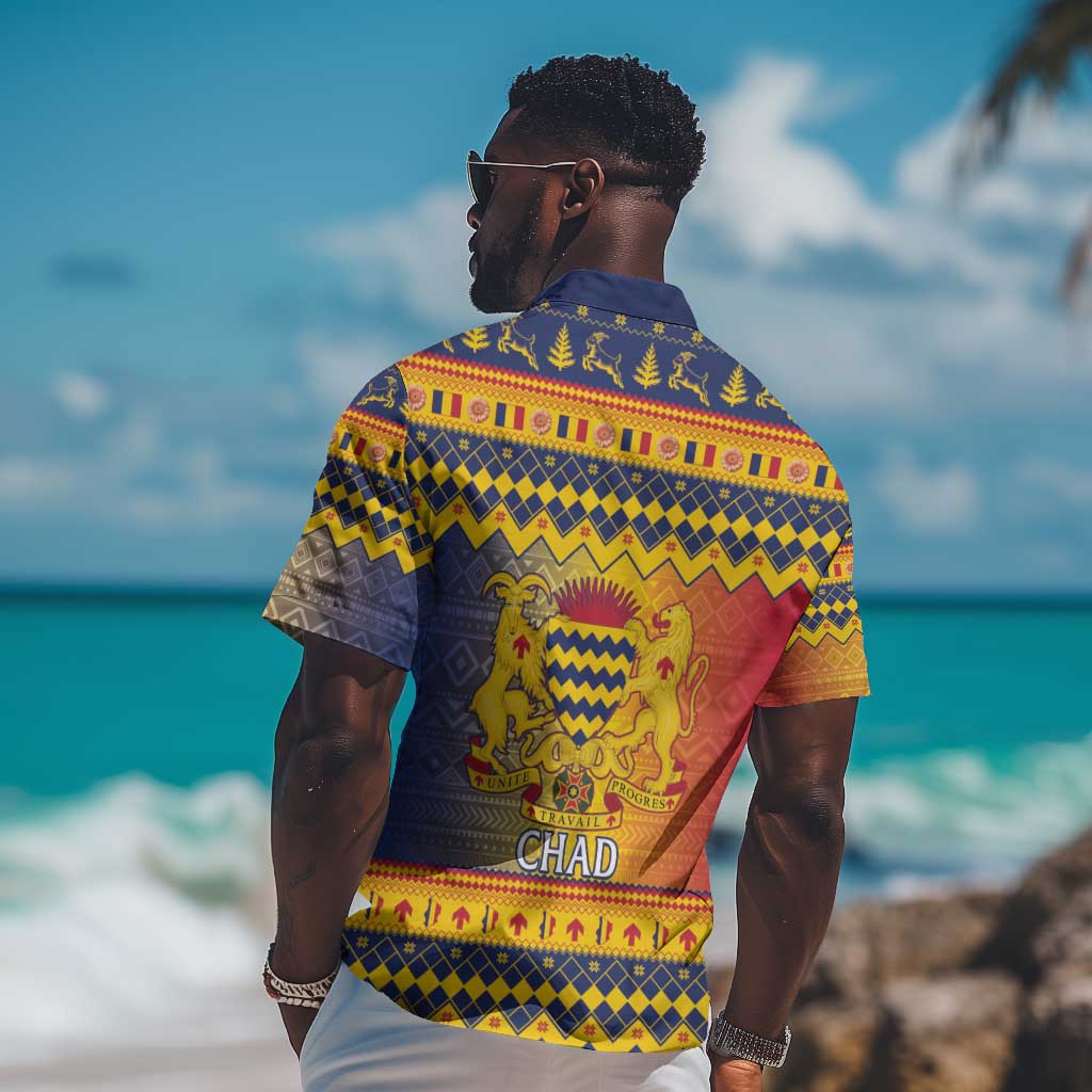 Afro Chad Christmas Hawaiian Shirt Coat Of Arms With African Pattern LT15