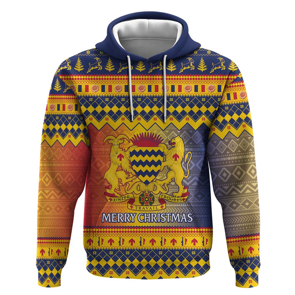 Chad Christmas Hoodie Coat Of Arms Merry Christmas LT15
