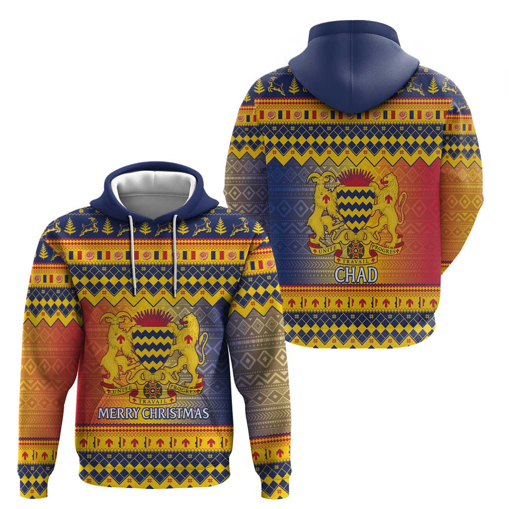 Chad Christmas Hoodie Coat Of Arms Merry Christmas LT15