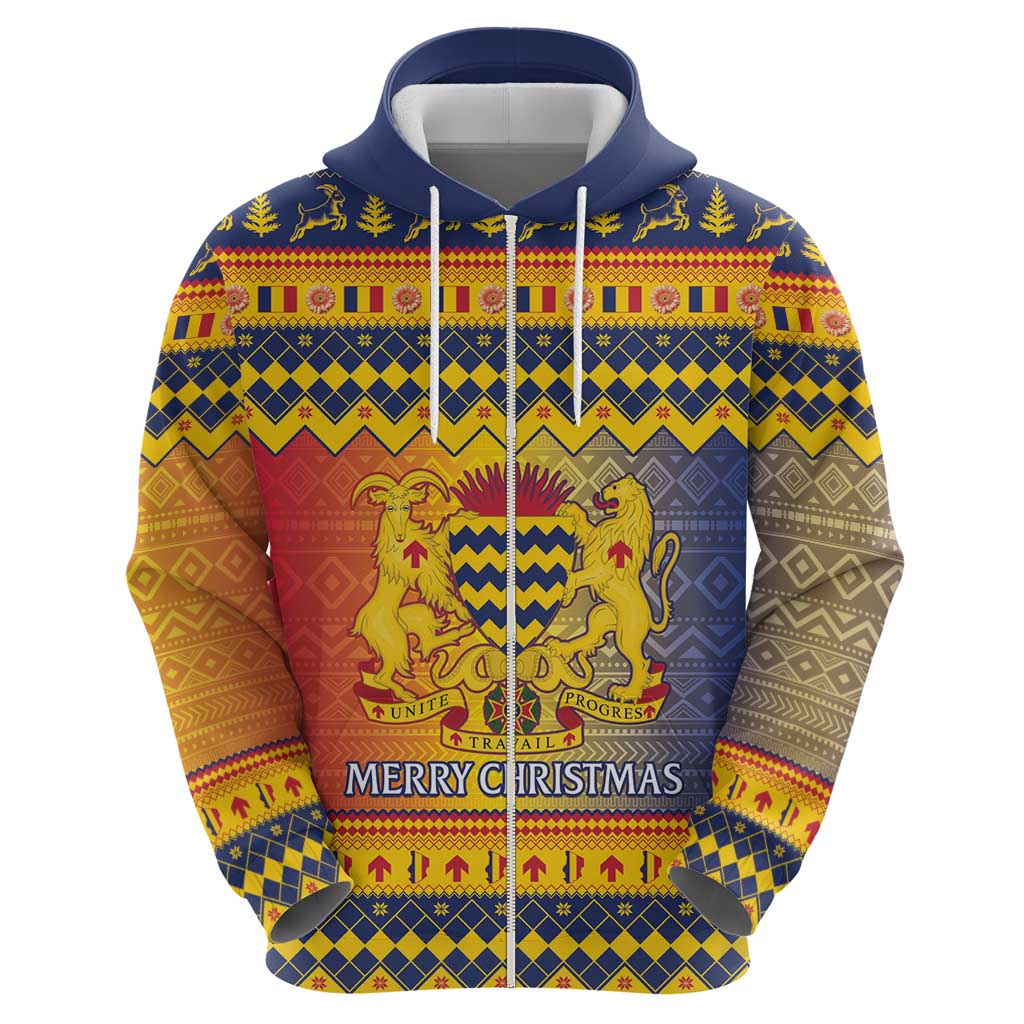Chad Christmas Hoodie Coat Of Arms Merry Christmas LT15