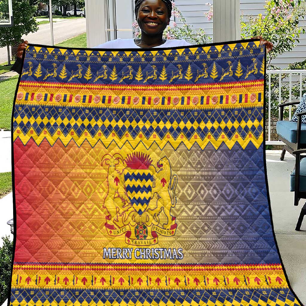 Afro Chad Christmas Quilt Coat Of Arms With African Pattern LT15