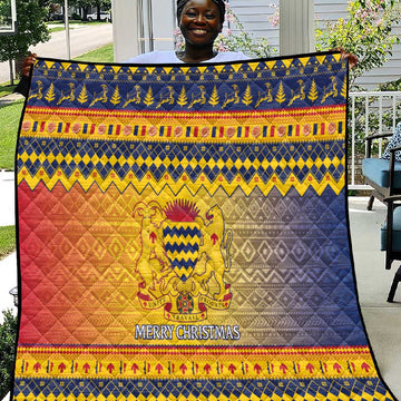 Afro Chad Christmas Quilt Coat Of Arms With African Pattern LT15