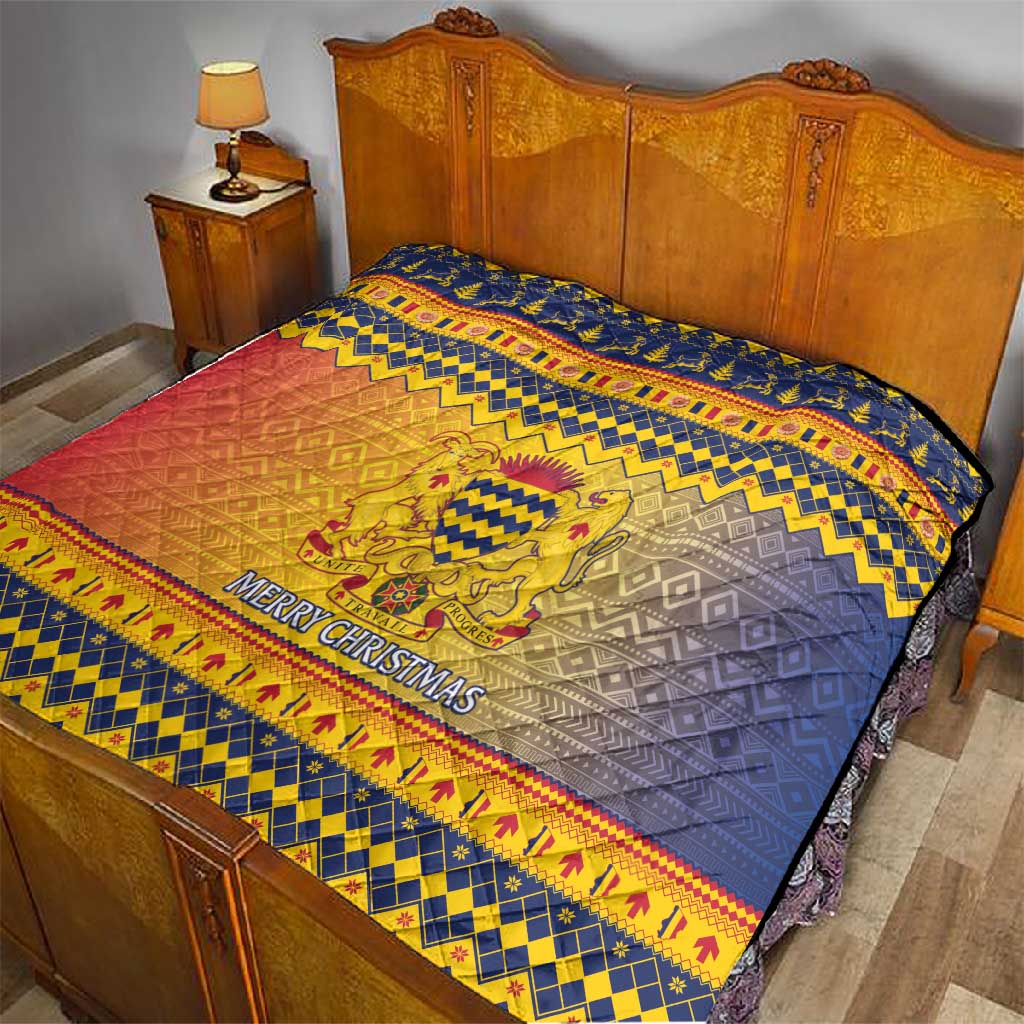 Afro Chad Christmas Quilt Coat Of Arms With African Pattern LT15