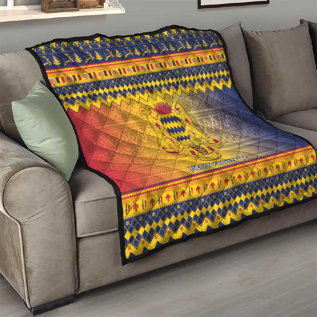 Afro Chad Christmas Quilt Coat Of Arms With African Pattern LT15