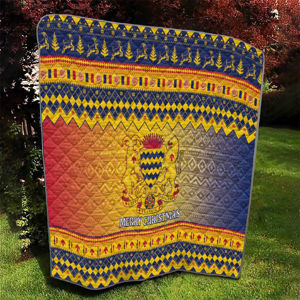 Afro Chad Christmas Quilt Coat Of Arms With African Pattern LT15