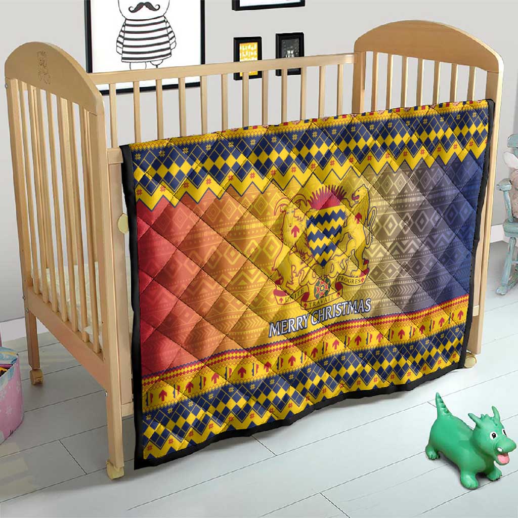 Afro Chad Christmas Quilt Coat Of Arms With African Pattern LT15