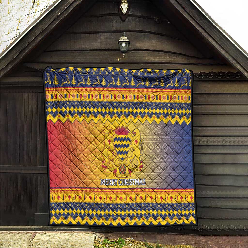 Afro Chad Christmas Quilt Coat Of Arms With African Pattern LT15