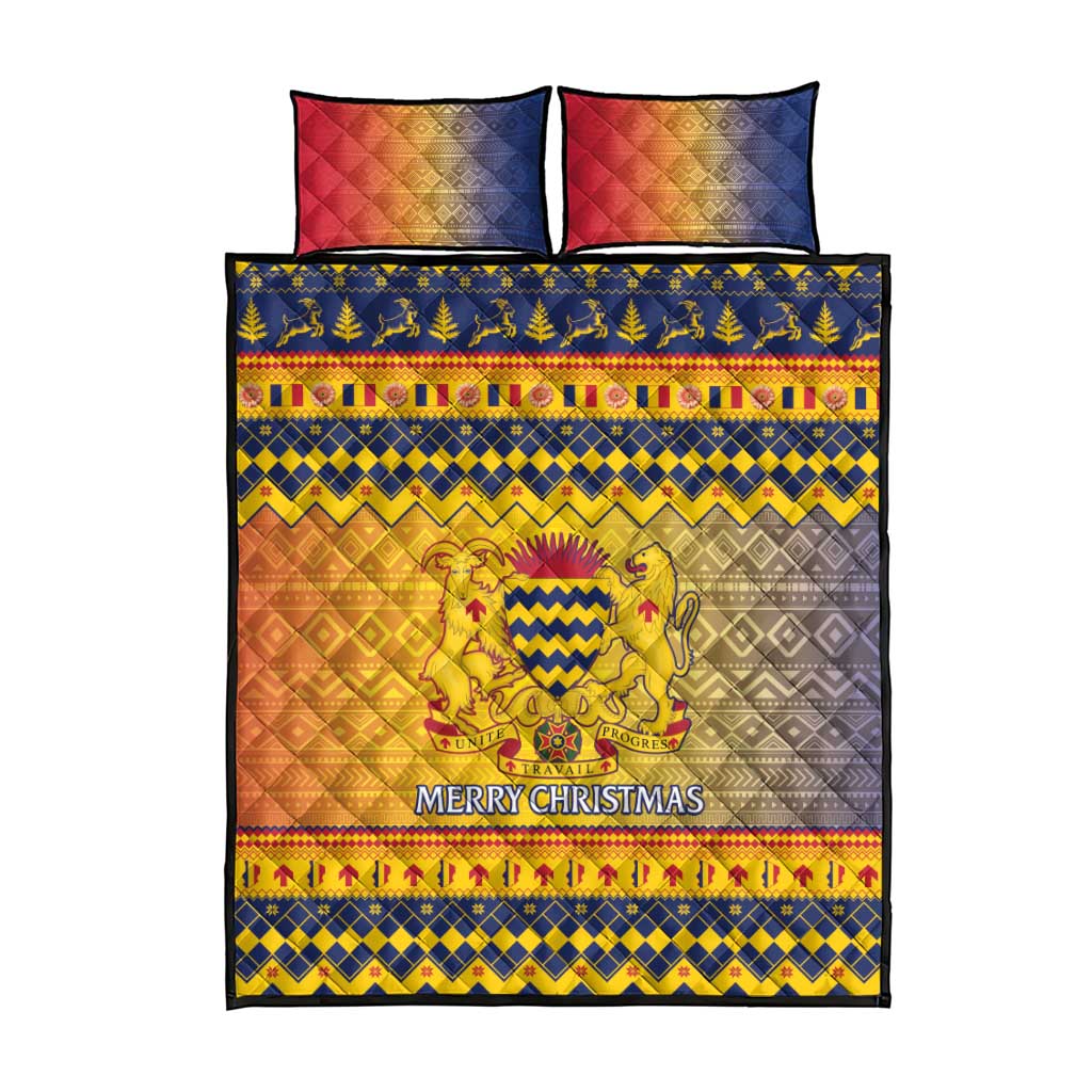 Afro Chad Christmas Quilt Bed Set Coat Of Arms With African Pattern LT15