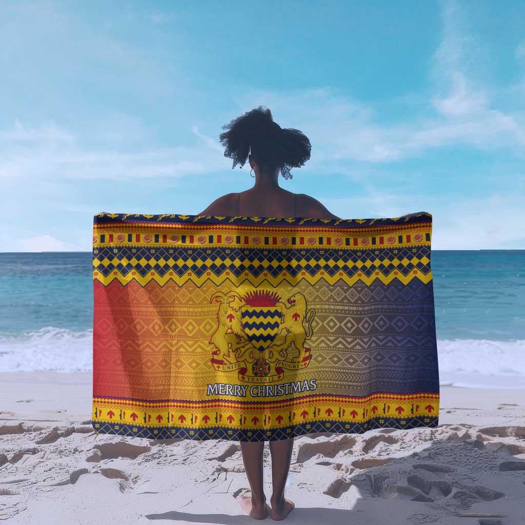 Afro Chad Christmas Sarong Coat Of Arms With African Pattern LT15
