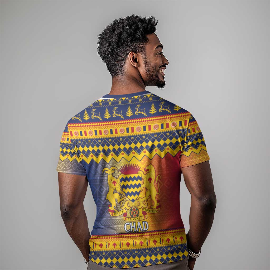 Afro Chad Christmas T shirt Coat Of Arms With African Pattern LT15