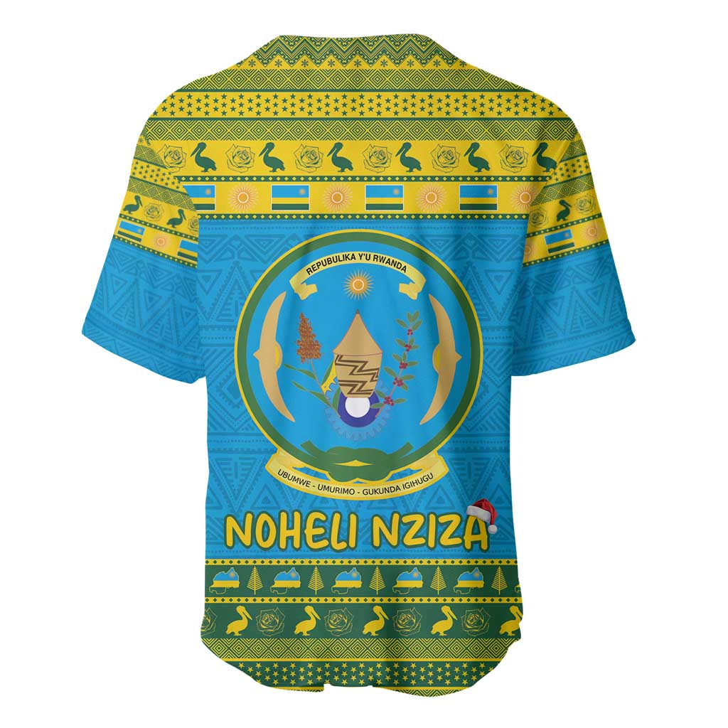 Afro Rwanda Christmas Baseball Jersey Noheli Nziza Coat Of Arms - African Pattern LT15