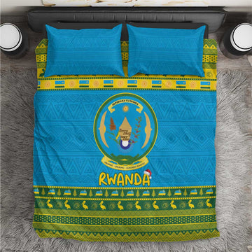 Afro Rwanda Christmas Bedding Set Noheli Nziza Coat Of Arms - African Pattern LT15
