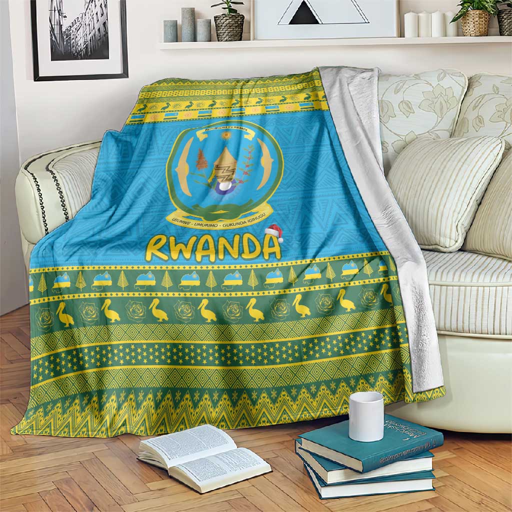 Afro Rwanda Christmas Blanket Noheli Nziza Coat Of Arms - African Pattern LT15
