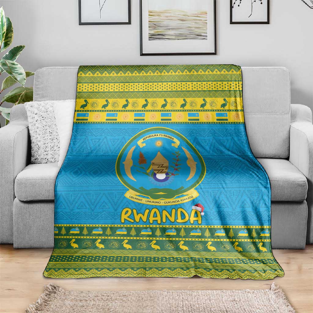 Afro Rwanda Christmas Blanket Noheli Nziza Coat Of Arms - African Pattern LT15