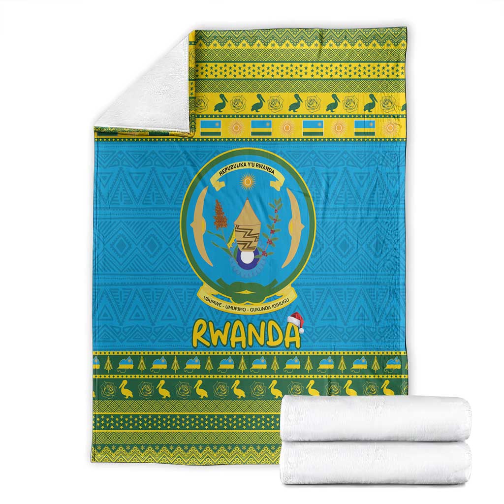 Afro Rwanda Christmas Blanket Noheli Nziza Coat Of Arms - African Pattern LT15