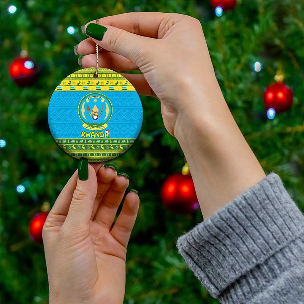 Rwanda Christmas Ceramic Ornament Coat Of Arms Noheli Nziza LT15