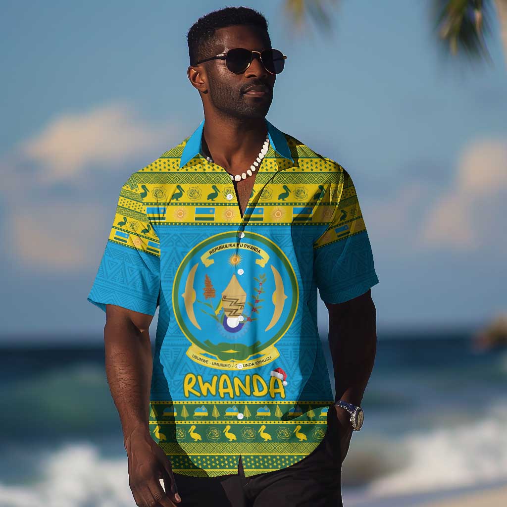Afro Rwanda Christmas Hawaiian Shirt Noheli Nziza Coat Of Arms - African Pattern LT15