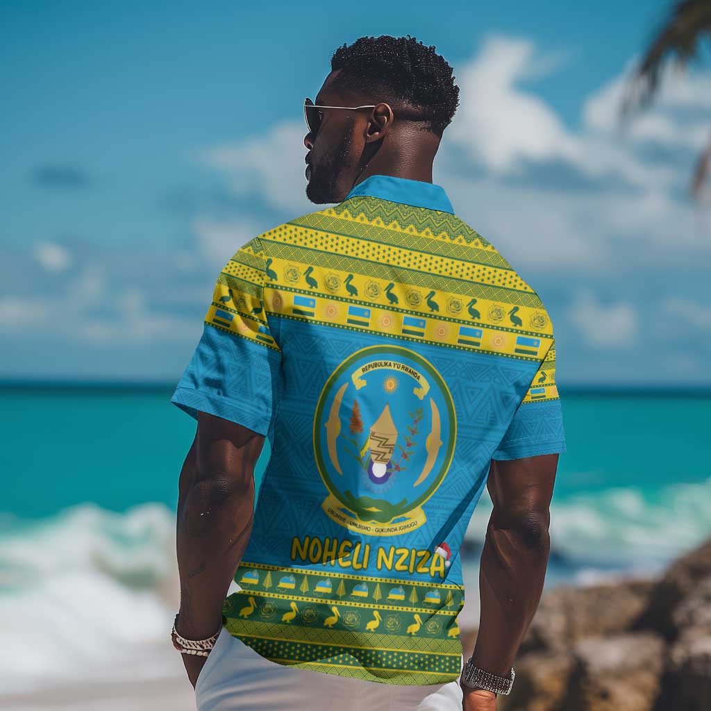 Afro Rwanda Christmas Hawaiian Shirt Noheli Nziza Coat Of Arms - African Pattern LT15