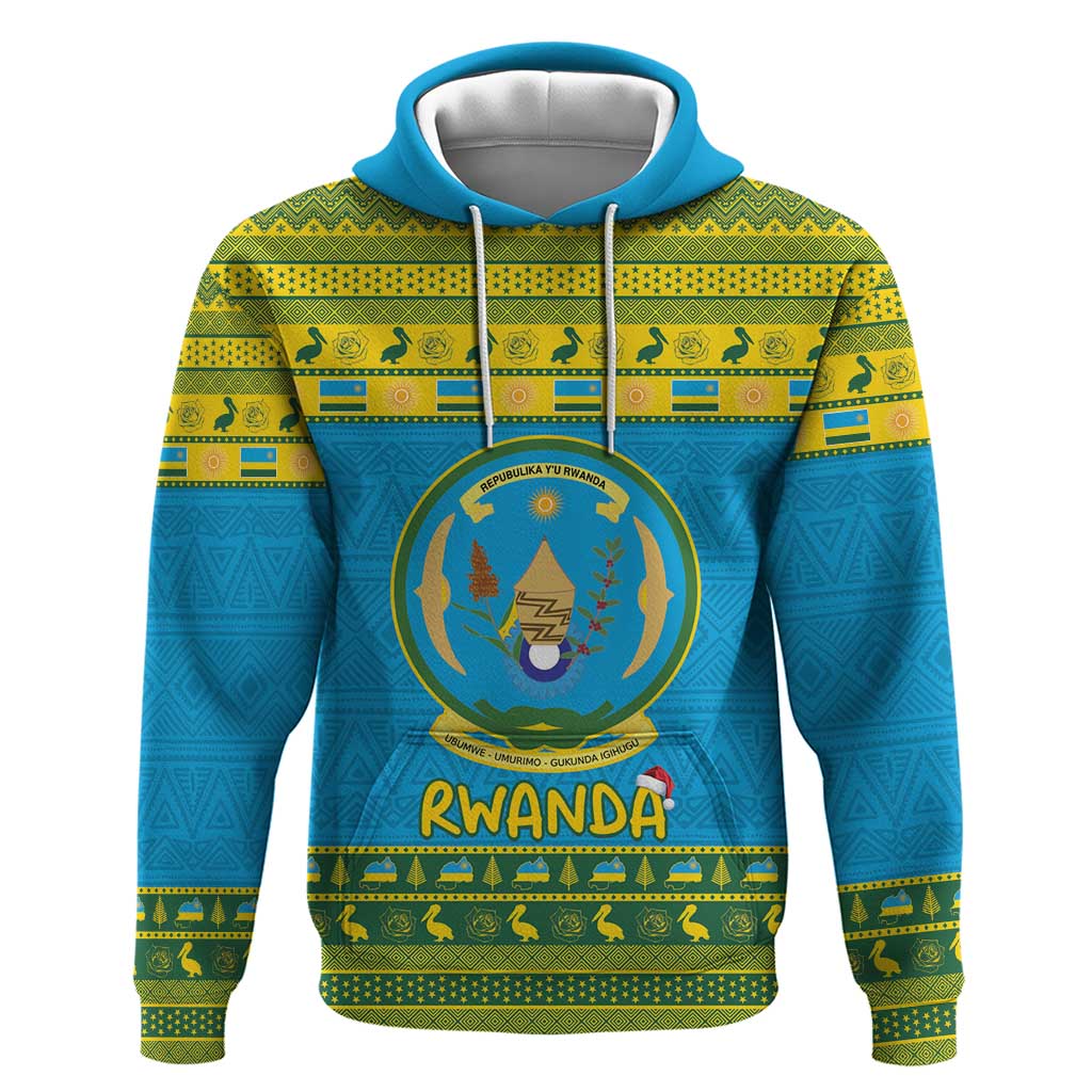 Rwanda Christmas Hoodie Coat Of Arms Noheli Nziza LT15
