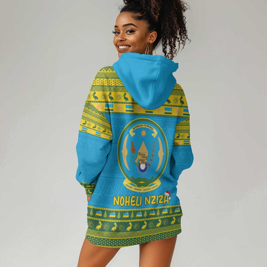 Afro Rwanda Christmas Hoodie Dress Noheli Nziza Coat Of Arms - African Pattern LT15