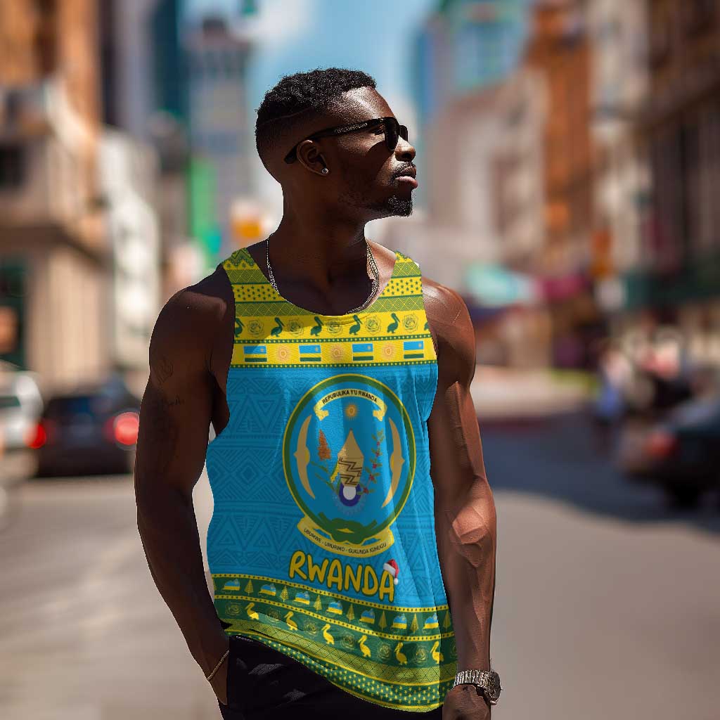 Afro Rwanda Christmas Men Tank Top Noheli Nziza Coat Of Arms - African Pattern LT15
