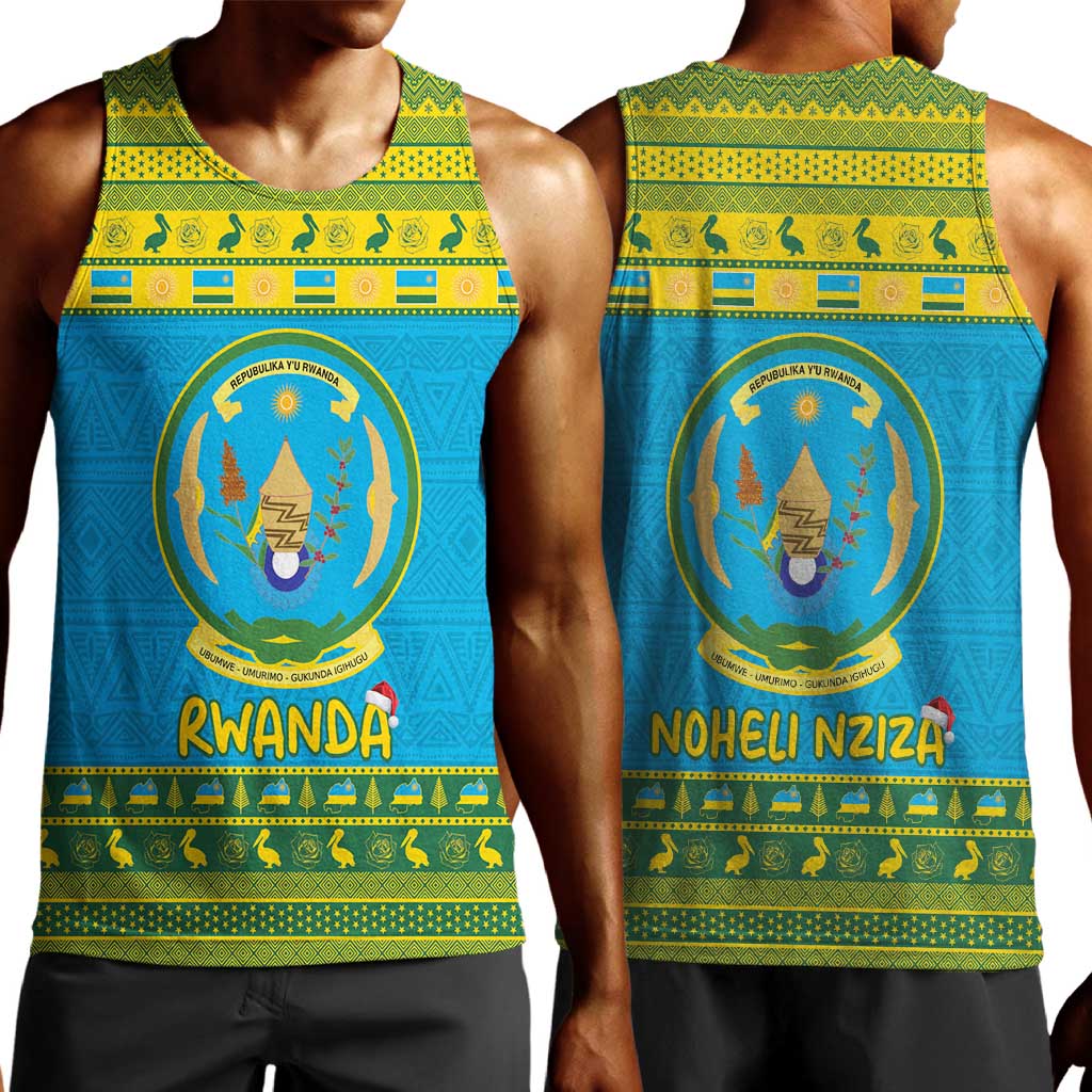 Afro Rwanda Christmas Men Tank Top Noheli Nziza Coat Of Arms - African Pattern LT15