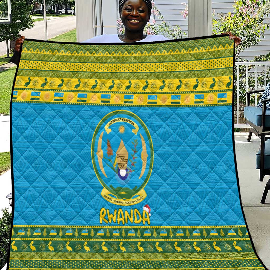 Afro Rwanda Christmas Quilt Noheli Nziza Coat Of Arms - African Pattern LT15