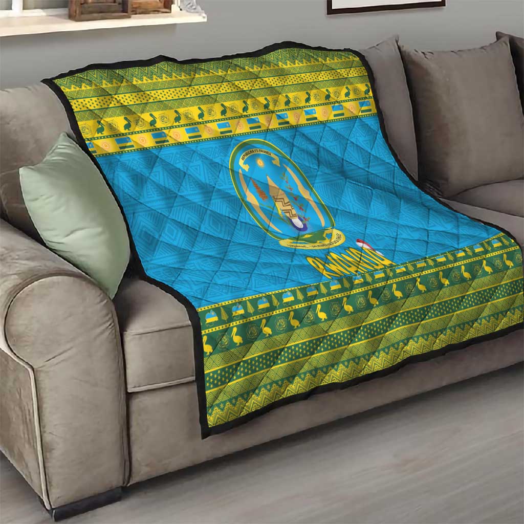 Afro Rwanda Christmas Quilt Noheli Nziza Coat Of Arms - African Pattern LT15