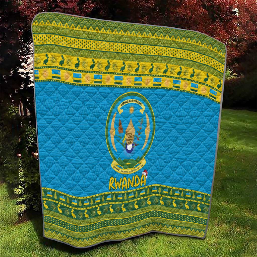 Afro Rwanda Christmas Quilt Noheli Nziza Coat Of Arms - African Pattern LT15