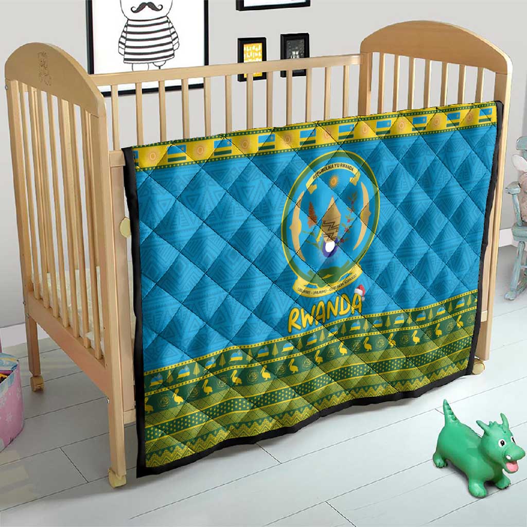 Afro Rwanda Christmas Quilt Noheli Nziza Coat Of Arms - African Pattern LT15
