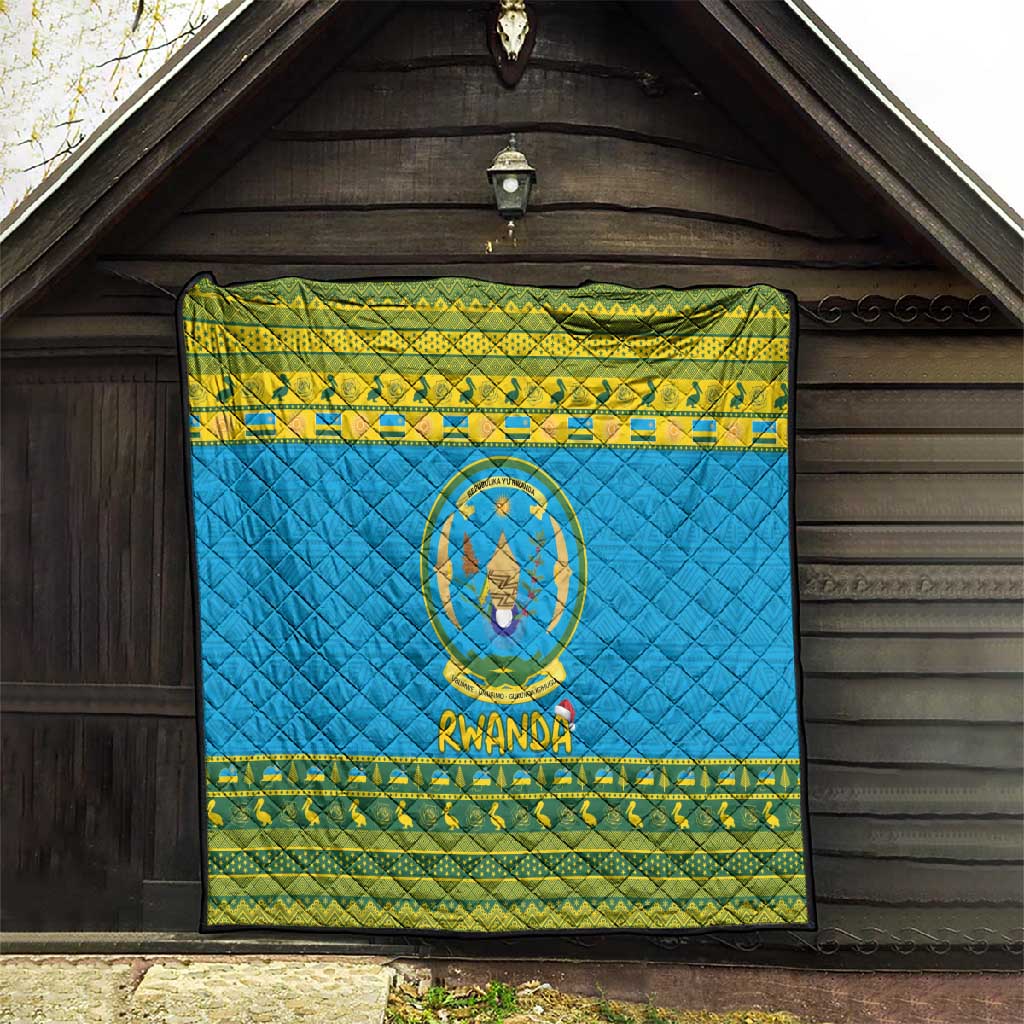 Afro Rwanda Christmas Quilt Noheli Nziza Coat Of Arms - African Pattern LT15