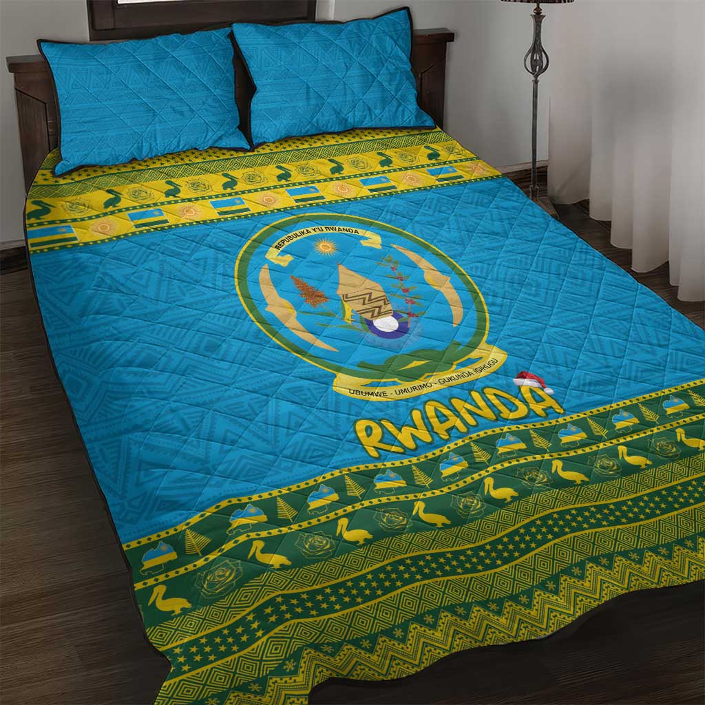 Afro Rwanda Christmas Quilt Bed Set Noheli Nziza Coat Of Arms - African Pattern LT15