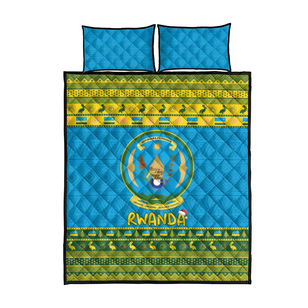 Afro Rwanda Christmas Quilt Bed Set Noheli Nziza Coat Of Arms - African Pattern LT15