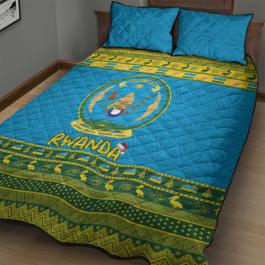 Afro Rwanda Christmas Quilt Bed Set Noheli Nziza Coat Of Arms - African Pattern LT15