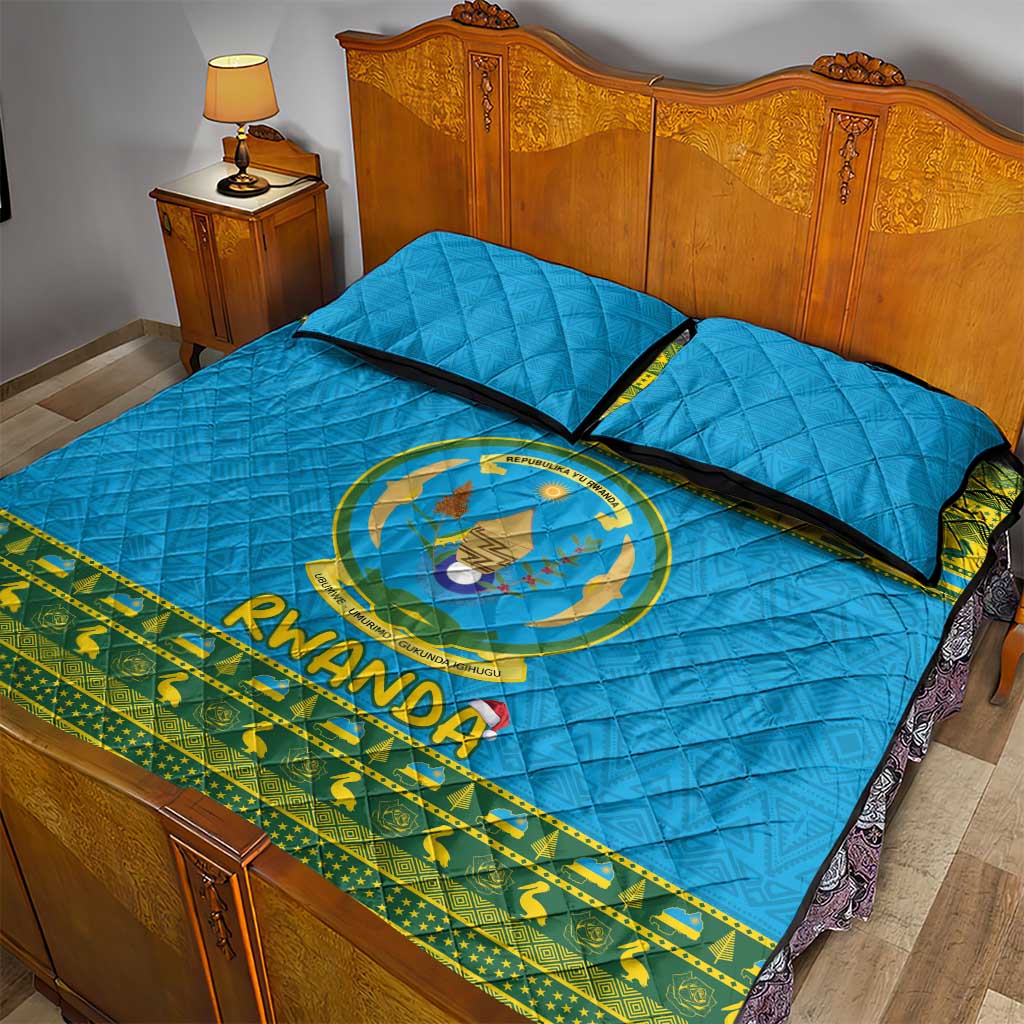 Afro Rwanda Christmas Quilt Bed Set Noheli Nziza Coat Of Arms - African Pattern LT15
