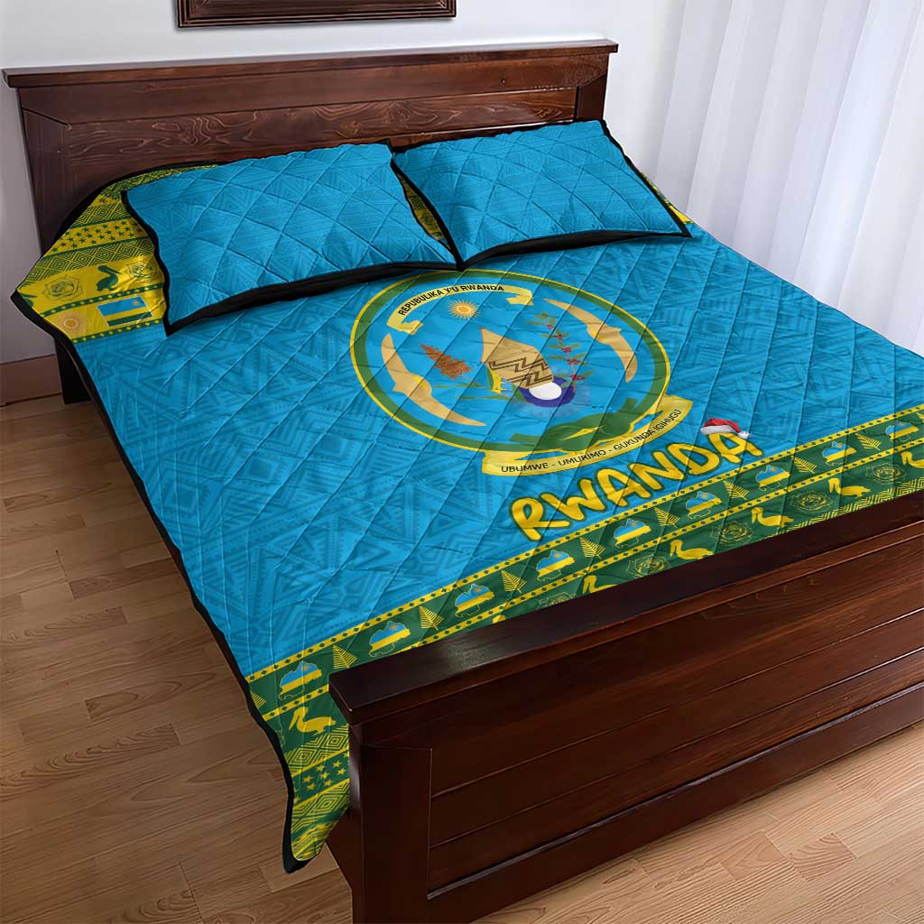 Afro Rwanda Christmas Quilt Bed Set Noheli Nziza Coat Of Arms - African Pattern LT15