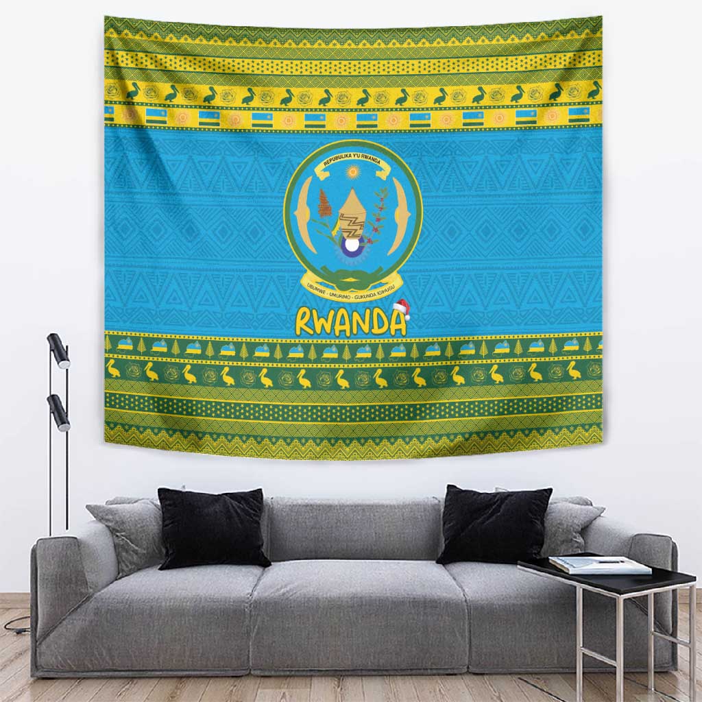 Afro Rwanda Christmas Tapestry Noheli Nziza Coat Of Arms - African Pattern LT15