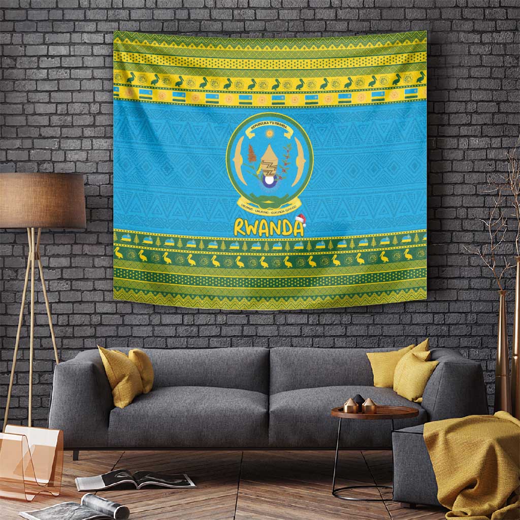 Afro Rwanda Christmas Tapestry Noheli Nziza Coat Of Arms - African Pattern LT15
