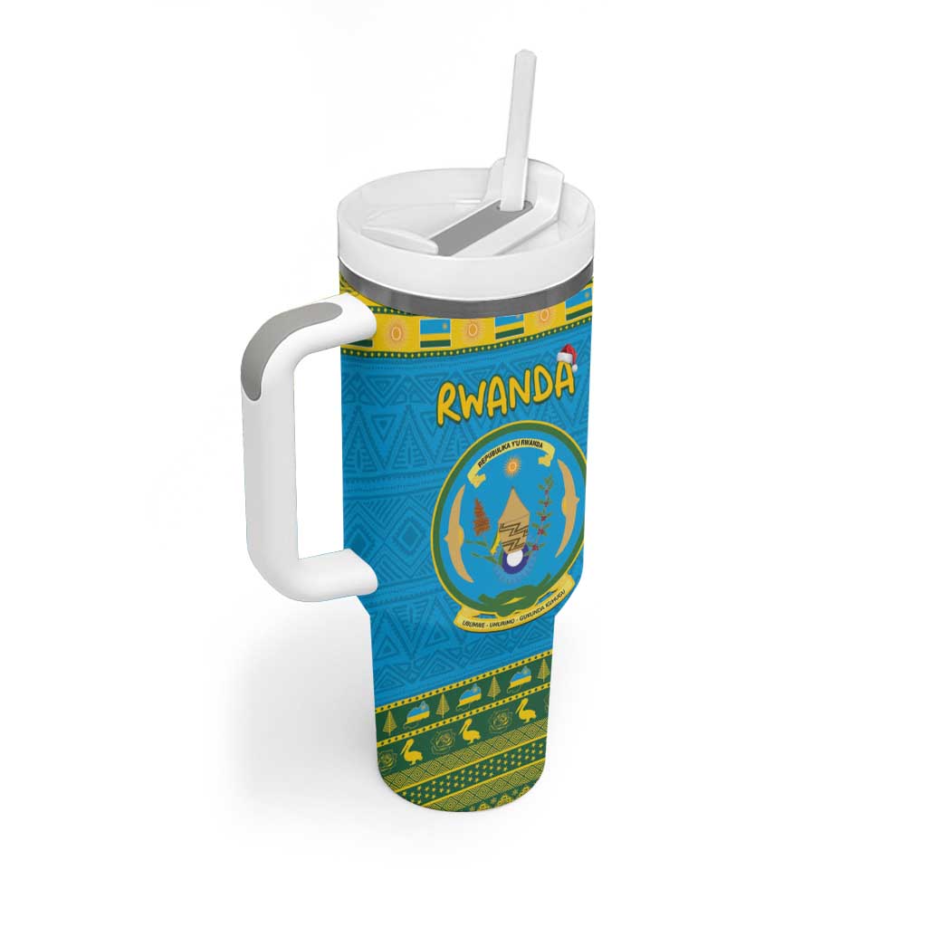Afro Rwanda Christmas Tumbler With Handle Noheli Nziza Coat Of Arms - African Pattern LT15