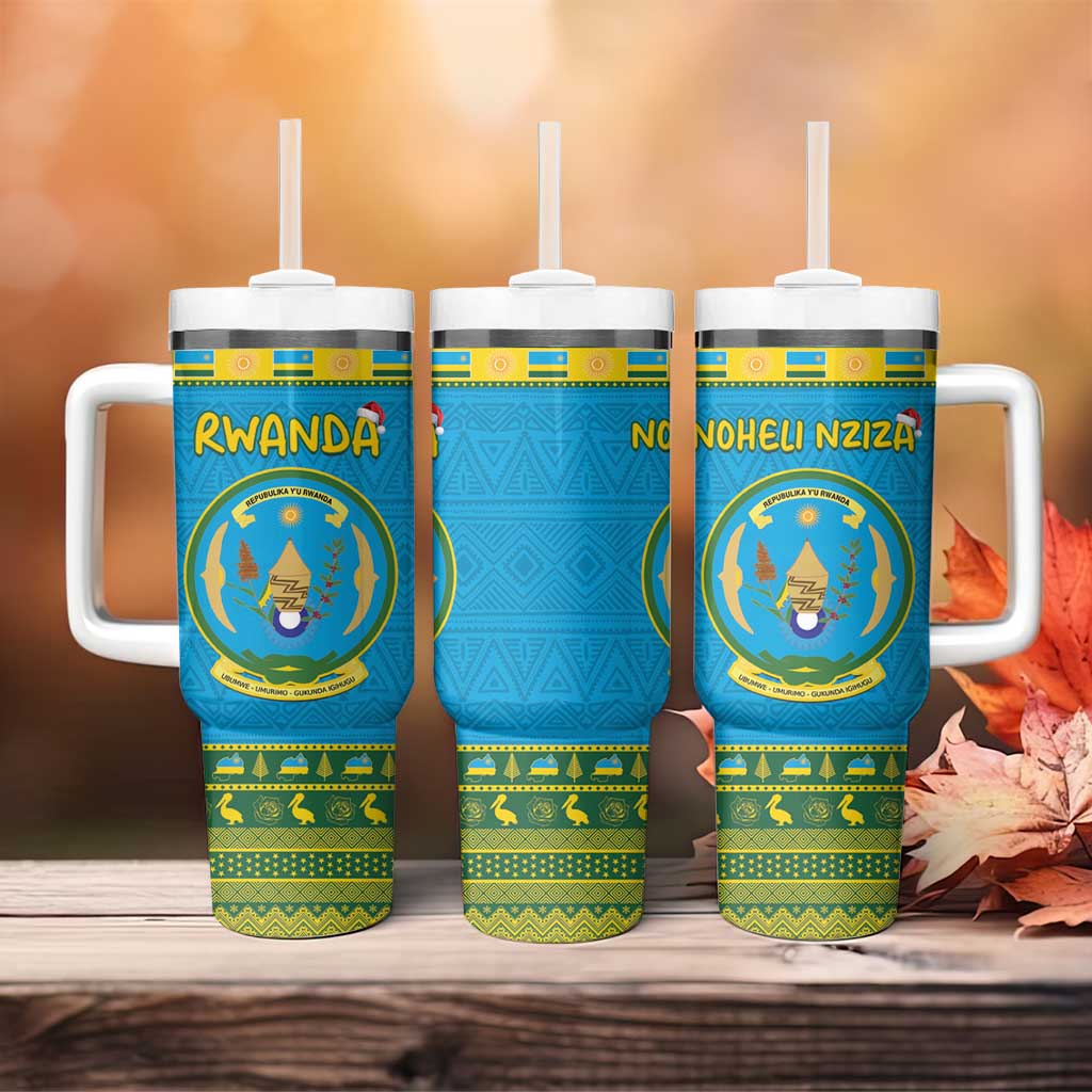 Afro Rwanda Christmas Tumbler With Handle Noheli Nziza Coat Of Arms - African Pattern LT15