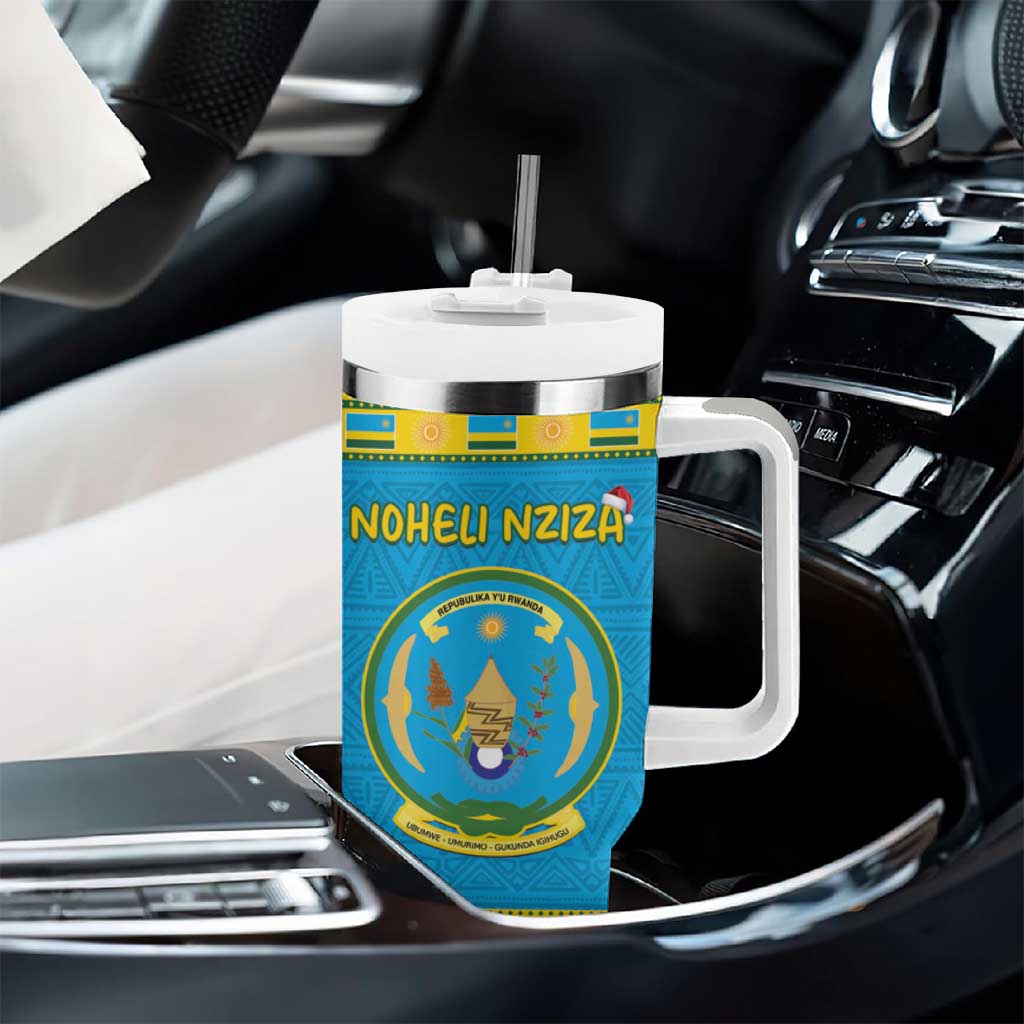 Afro Rwanda Christmas Tumbler With Handle Noheli Nziza Coat Of Arms - African Pattern LT15