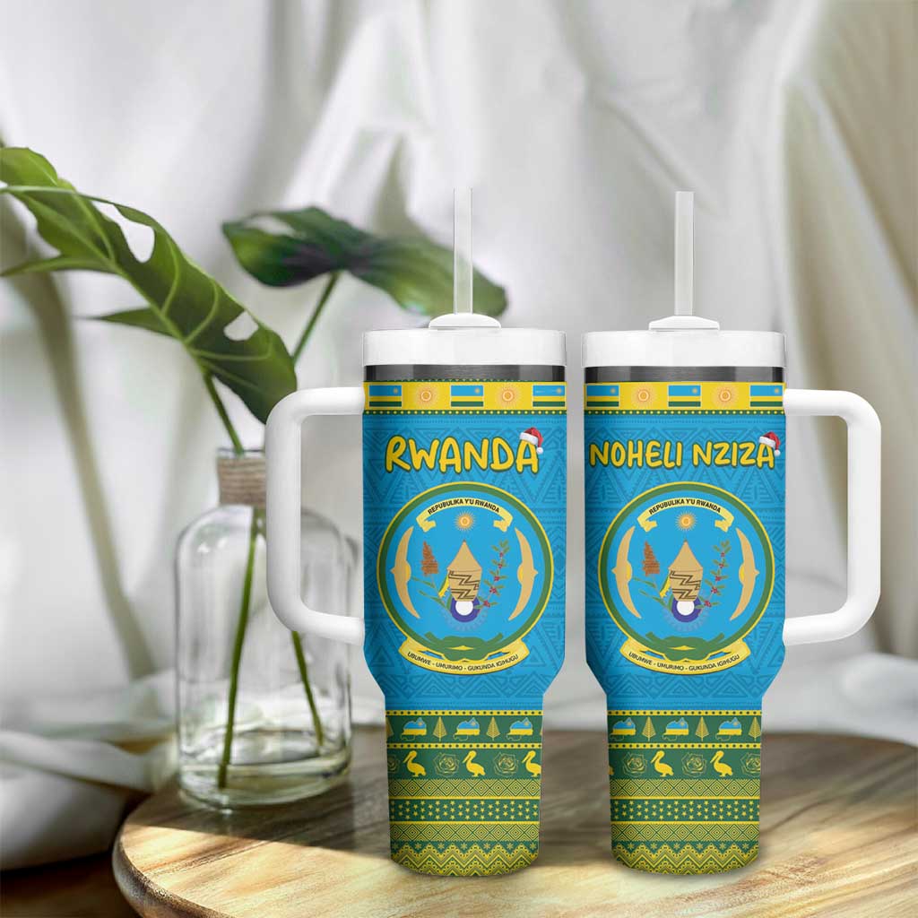 Afro Rwanda Christmas Tumbler With Handle Noheli Nziza Coat Of Arms - African Pattern LT15
