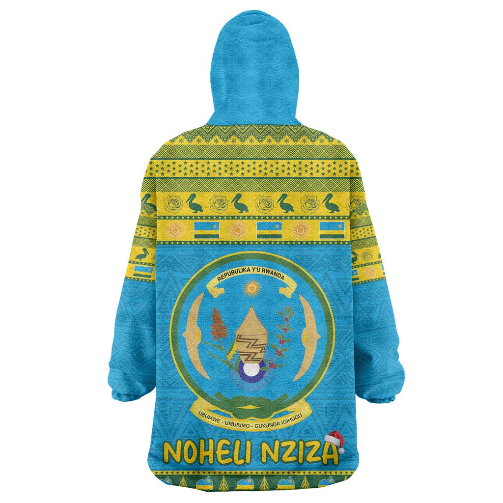 Afro Rwanda Christmas Wearable Blanket Hoodie Noheli Nziza Coat Of Arms - African Pattern LT15