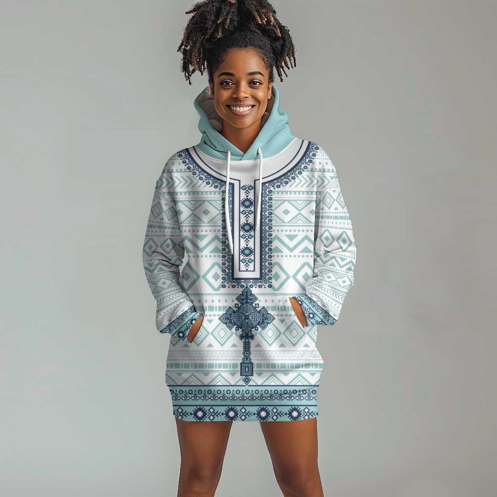 Eritrea Hoodie Dress African Pattern - Habesha Style LT15