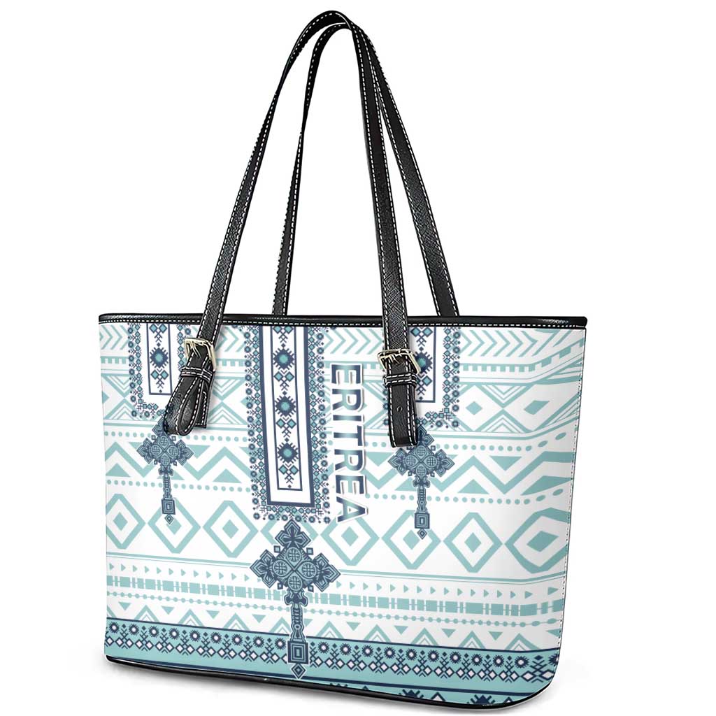 Eritrea Leather Tote Bag Eritrean Cross Mix Tilet Pattern LT15