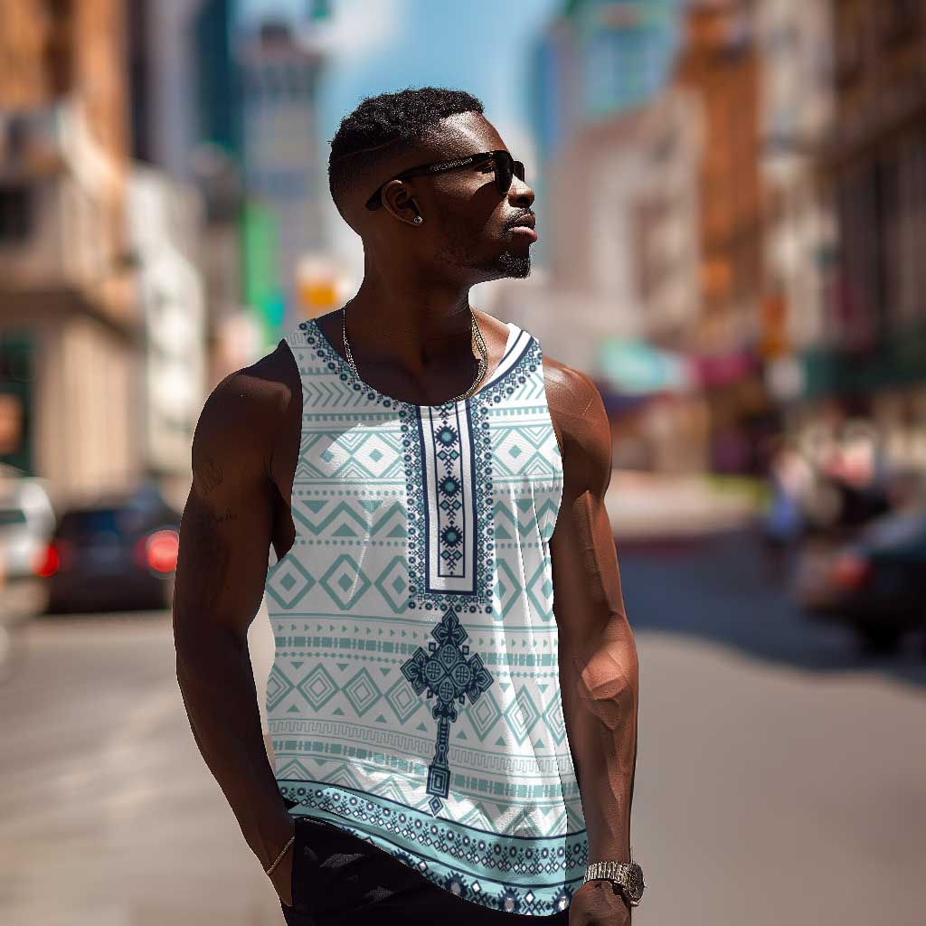 Eritrea Men Tank Top African Pattern - Habesha Style LT15